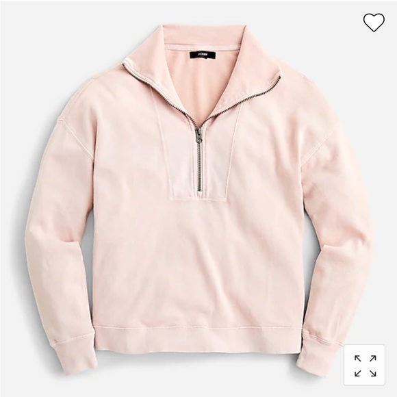 J. Crew Tops - NEW J. Crew Magic Rinse Half Zip Pullover Sweatshirt in Pink